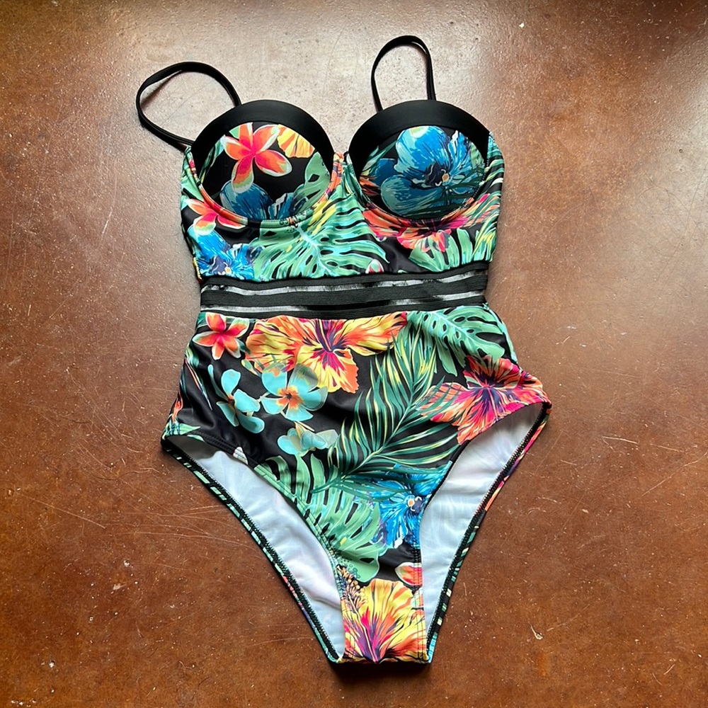 NWOT SHEIN Tropical Print One Piece